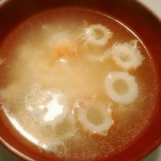ちくわとふわふわ卵の和風スープ